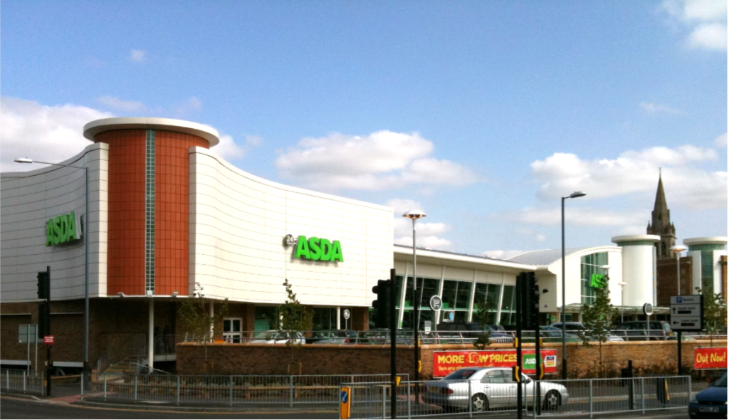 Asda, Rugby. Retail construction